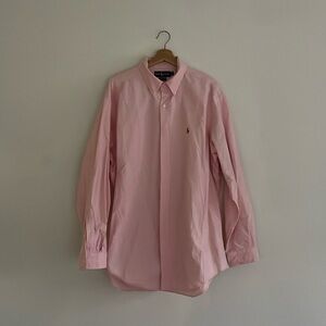 Mens Ralph Lauren cotton Oxford shirt in pink.